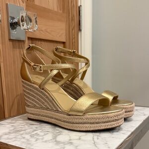 MICHAEL Michael Kors Gold Espadrille Wedges